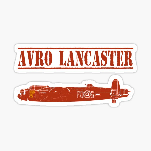 Avro Lancaster British Ww2 Bomber Red Sticker For Sale By