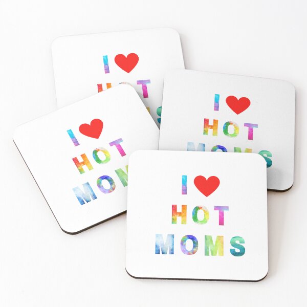 Item preview, I LOVE HOT MOMS ,Watercolor With Red Heart Graphic For Hot Mom Lover T-Shirt designed and sold by ANDREW-DESIGN.