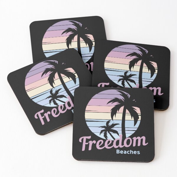 Item preview, Freedom Beaches- Vintage Tropical Sunset, Beach Love,  The Summer Vibes, Summer Vacation designed and sold by Sun Sand & Sea Art.