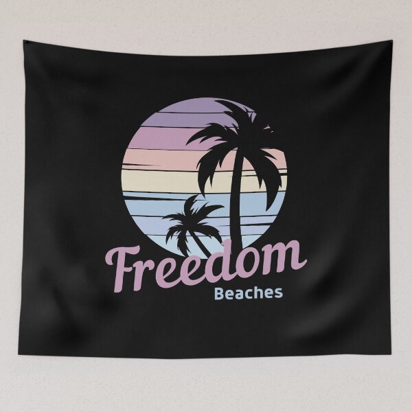 Item preview, Freedom Beaches- Vintage Tropical Sunset, Beach Love,  The Summer Vibes, Summer Vacation designed and sold by Sun Sand & Sea Art.