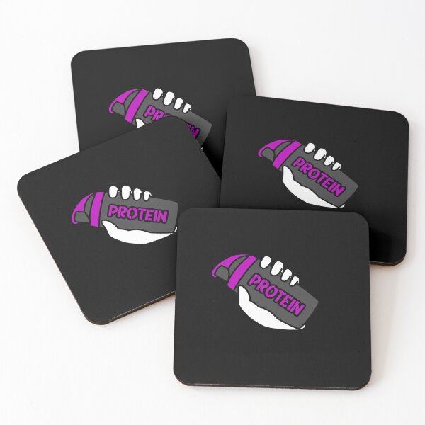 Item preview, White Hand Holding a Protein Shaker with Protein Written in Purple Color designed and sold by RiciPaneto.