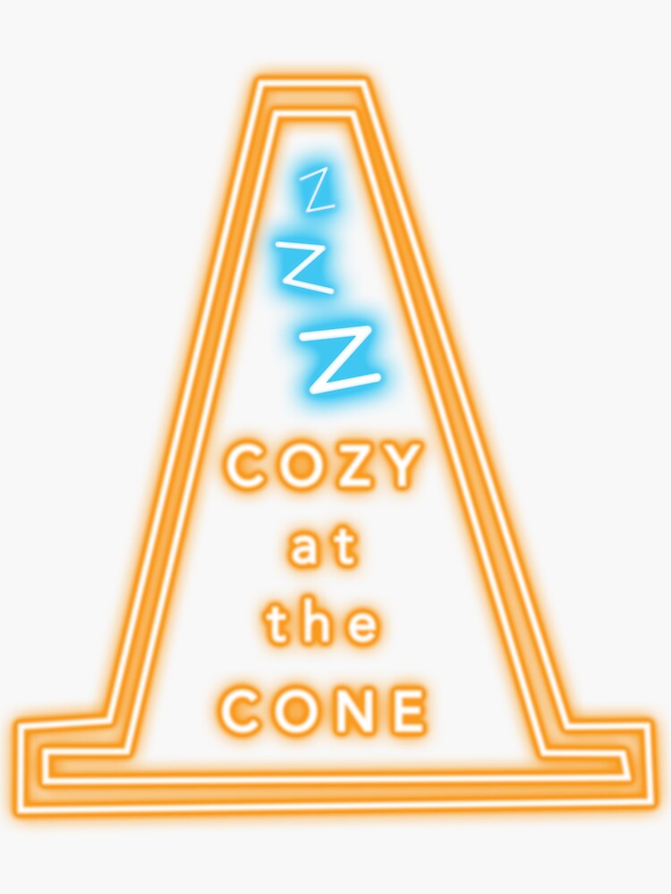 "Cozy At The Cone" Sticker for Sale by GeekyGirlDesign Redbubble