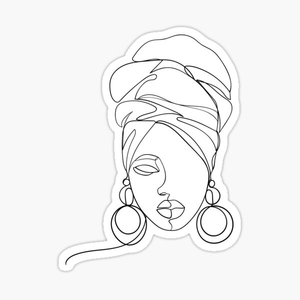Aperçu de l'œuvre Dessin au trait femme africaine créée et vendue par Ireneart369.