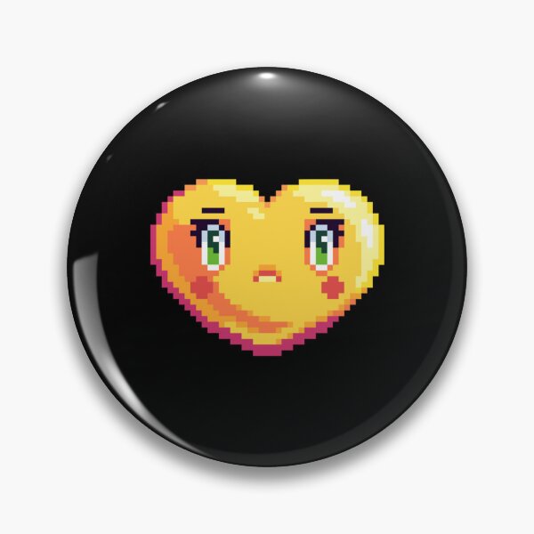 Item preview, Heart shaped pixel Embarrassed face Emoji    designed and sold by veroniaclothing.