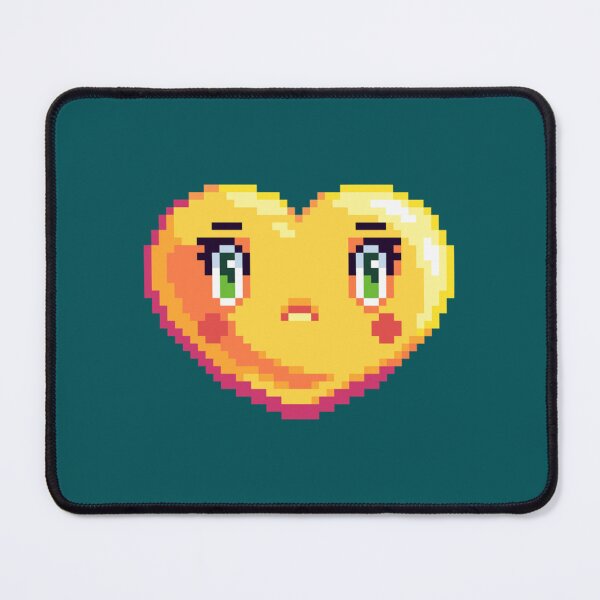 Item preview, Heart shaped pixel Embarrassed face Emoji    designed and sold by veroniaclothing.