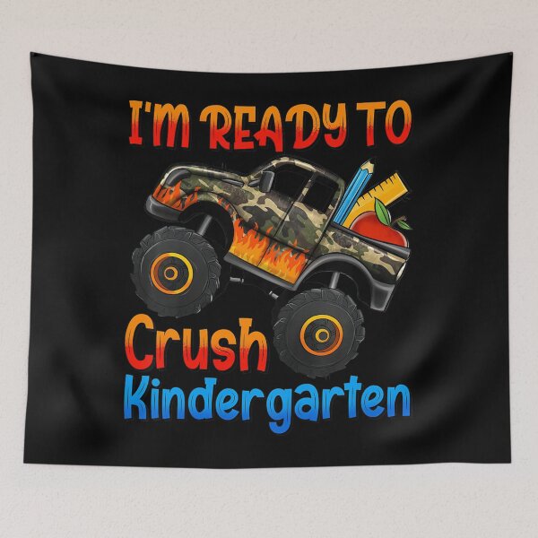 Item preview, Kids I'm Ready To Crush Kindergarten Monster Truck Boys First Day designed and sold by flimsyarmament9.