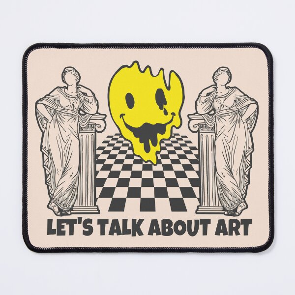 Item preview, Prihodelic illustration with Greek statues and melted smiley. Let's talk about art designed and sold by ShamanskaKate.