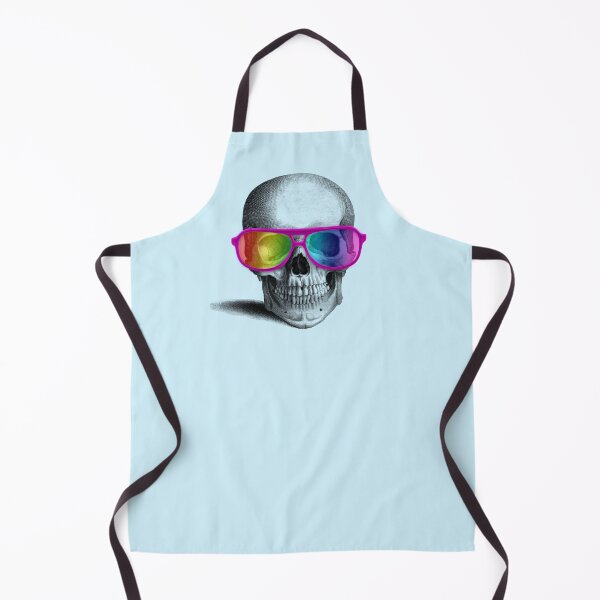Item preview, skull with rainbow glasses (blue) designed and sold by Madame Memento.