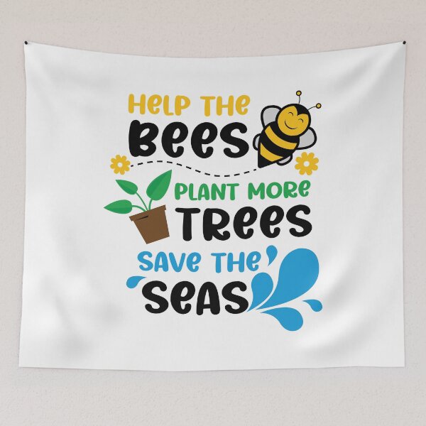 Item preview, save the bees, plant the trees, clean the seas designed and sold by AdelDa19.