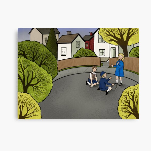 Children Playing Illustration Canvas Print