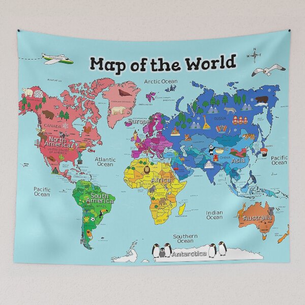 Item preview, Map Of The World Vacation Animal - Aesthetic Poster designed and sold by maneisy.