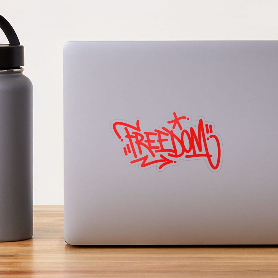Red graffiti Freedom Art  Sticker for Sale by Lizmorse