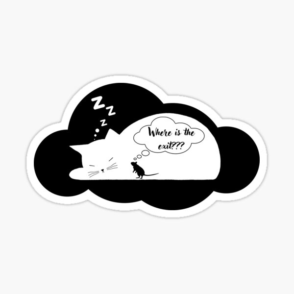 The White Cat Sleep Cat On Annual Leave Sticker For Sale By Aleksshop95 Redbubble 0530