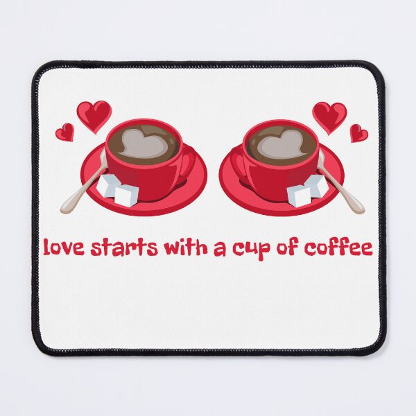 Item preview, Love Starts With A Cup Of Coffee Coffee Lover Love Red Heart designed and sold by WORLD-SOFIA.
