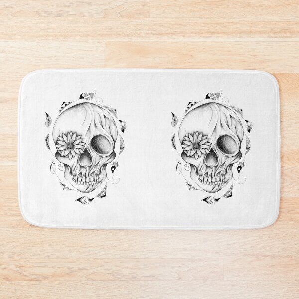 Item preview, Poetic Wooden Skull B&W designed and sold by LouJah-.