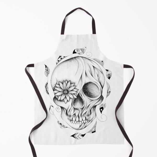 Item preview, Poetic Wooden Skull B&W designed and sold by LouJah-.