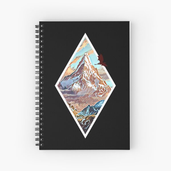 Aperçu de l'œuvre La Montagne Solitaire - Dragon - Art numérique - Cadre diamant - Noir - Fantaisie créée et vendue par Fenay Designs.