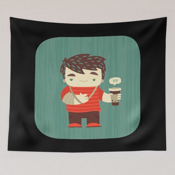 Item preview, sick boy with a cup of coffee designed and sold by si3iy.