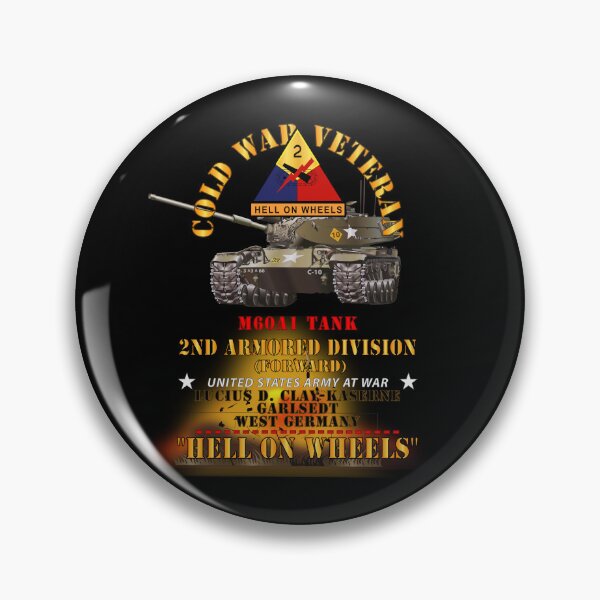 Item preview, Army - Cold War Vet -  2nd Armored Division  - Garlstedt, Germany - M60A1 Tank  - Hell on Wheels w Fire X 300 designed and sold by Military Insignia Products.