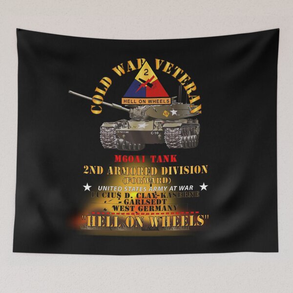 Item preview, Army - Cold War Vet -  2nd Armored Division  - Garlstedt, Germany - M60A1 Tank  - Hell on Wheels w Fire X 300 designed and sold by Military Insignia Products.