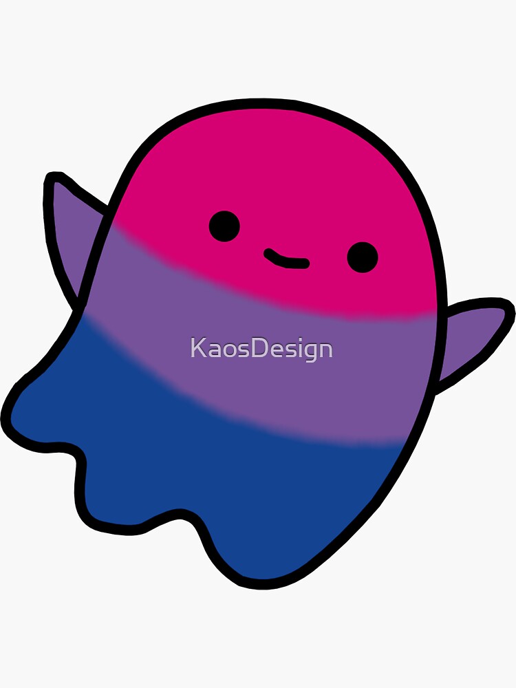 Bisexual Ghost Cute Ghost In Bisexual Pride Flag Colors Sticker For Sale By KaosDesign