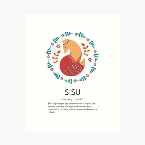 Item preview, Sisu Definition, Scandi Folk Art, Scandinavian Word Definition, Finnish Sisu designed and sold by EnchantedWishes.