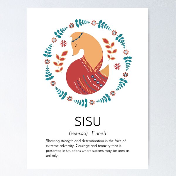 Artikel-Vorschau von Sisu-Definition, Scandi-Volkskunst, skandinavische Wortdefinition, finnische Sisu, designt und verkauft von EnchantedWishes.