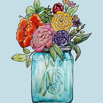 Artwork thumbnail, Flowers in a Glass Jar by DeafAngel1080