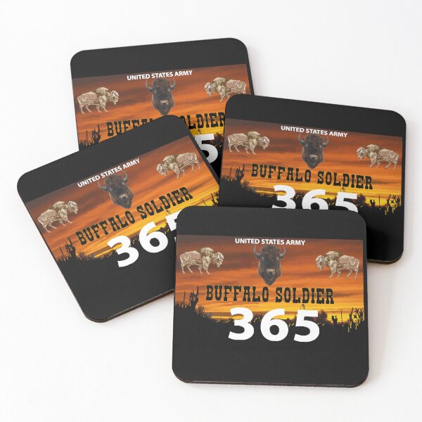 Item preview, US Army - Buffalo Soldier - 365 w Buffalo Head Center X 300 designed and sold by Military Insignia Products.