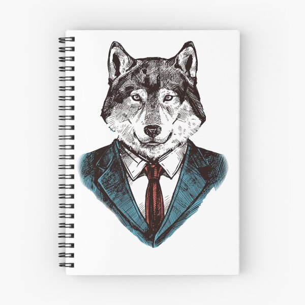 Item preview, Zidika wolf in a suit on a blue background designed and sold by klimov0101.