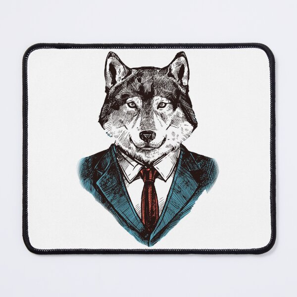 Item preview, Zidika wolf in a suit on a blue background designed and sold by klimov0101.