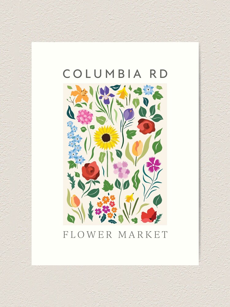 Flower market print, Columbia road, Floral art, Flower art