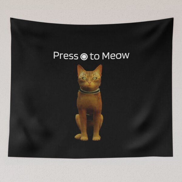 Item preview, Press O to Meow Video Game Cute Stray Cat Quote designed and sold by Schka.