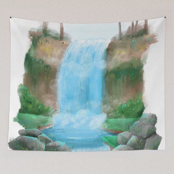 Item preview, Waterfall Painting designed and sold by Unaiza Khalid.