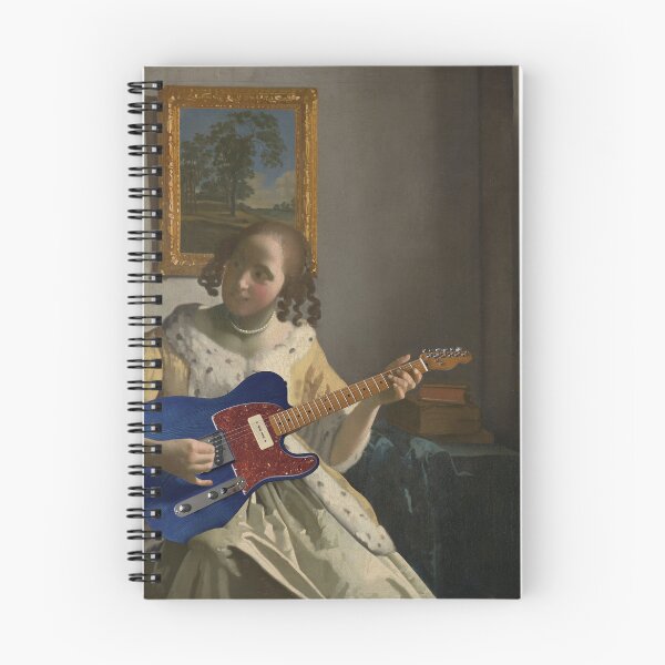 Item preview, Chica con guitarra - Pintura al óleo Moody Maximalism designed and sold by thejamestaylor.