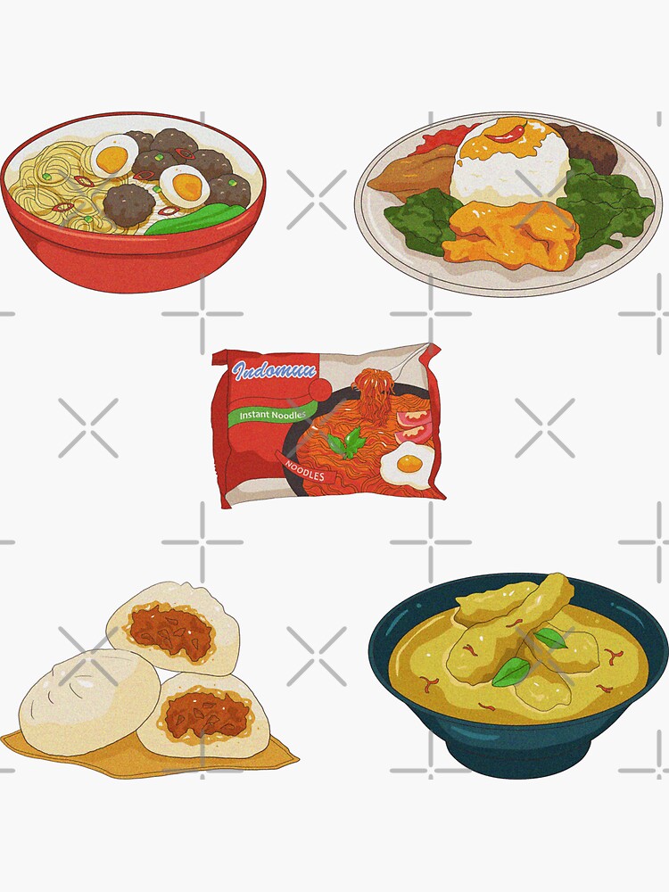 5-piece-asian-dishes-pack-yummy-sticker-for-sale-by-sticker-palace