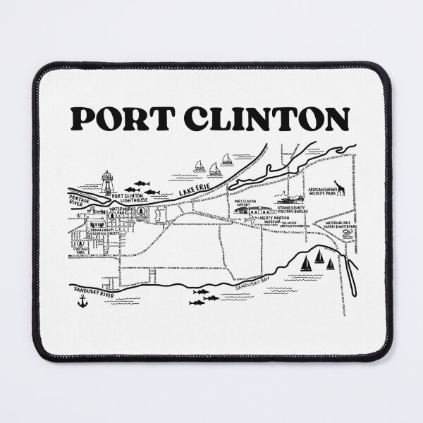 Item preview, Port Clinton Map Art designed and sold by fiberandgloss.