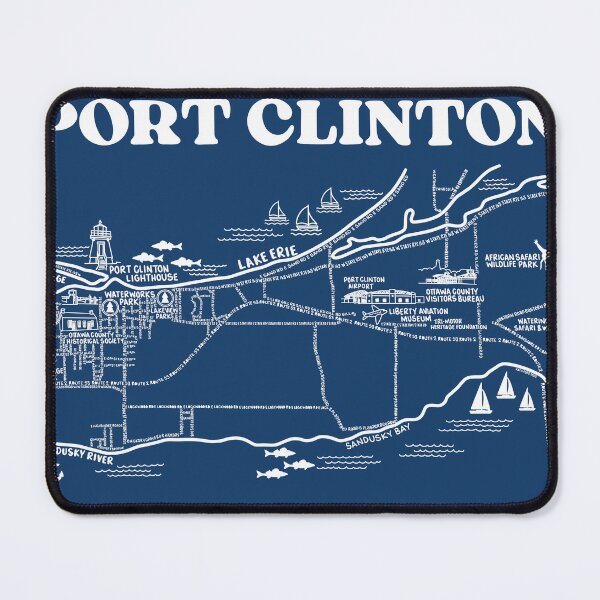 Item preview, Port Clinton Map Art designed and sold by fiberandgloss.