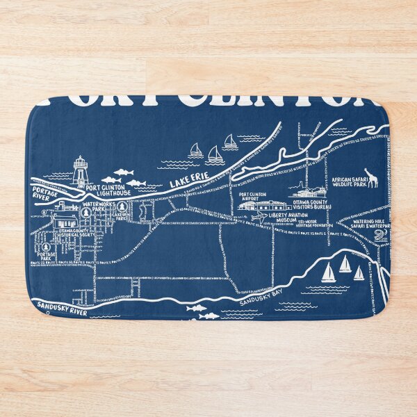 Item preview, Port Clinton Map Art designed and sold by fiberandgloss.