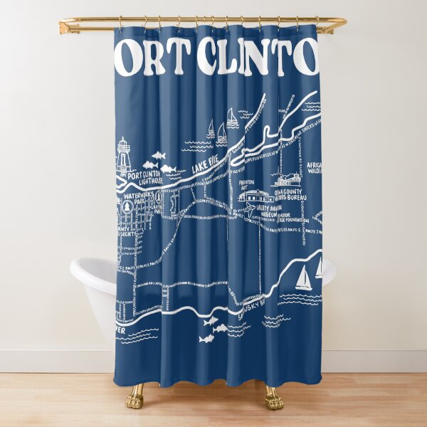 Item preview, Port Clinton Map Art designed and sold by fiberandgloss.