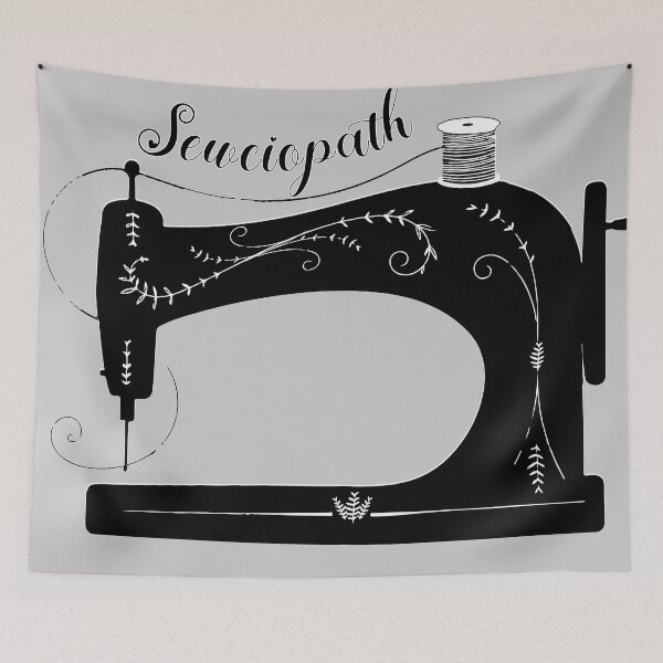 Item preview, Sewciopath antique elegant sewing machine tailor seamstress fashion designer gifts designed and sold by MetalicBabe.