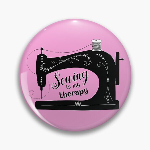 Item preview, Sewing is my therapy pink antique elegant sewing machine tailor seamstress fashion designer gifts designed and sold by MetalicBabe.