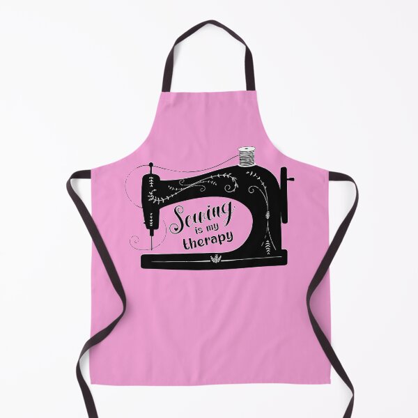 Item preview, Sewing is my therapy pink antique elegant sewing machine tailor seamstress fashion designer gifts designed and sold by MetalicBabe.