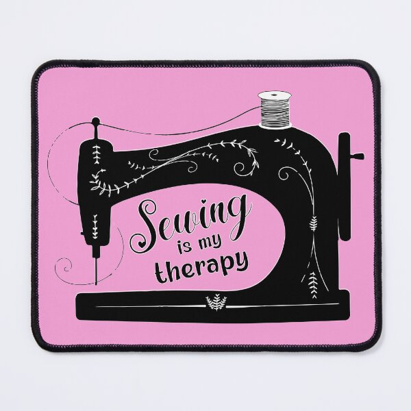 Item preview, Sewing is my therapy pink antique elegant sewing machine tailor seamstress fashion designer gifts designed and sold by MetalicBabe.