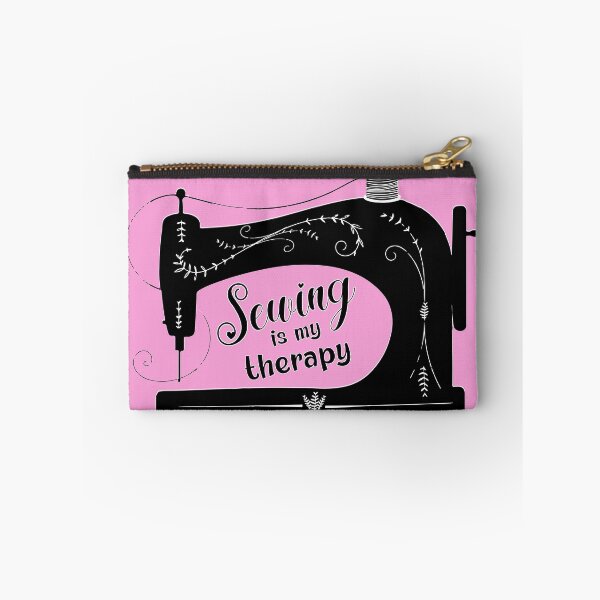 Item preview, Sewing is my therapy pink antique elegant sewing machine tailor seamstress fashion designer gifts designed and sold by MetalicBabe.