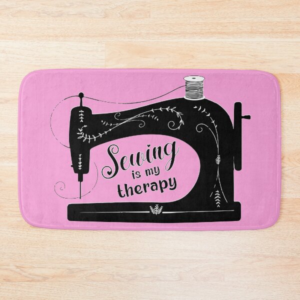 Item preview, Sewing is my therapy pink antique elegant sewing machine tailor seamstress fashion designer gifts designed and sold by MetalicBabe.