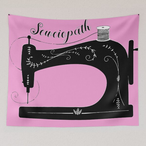 Item preview, Pink Sewciopath antique elegant sewing machine tailor seamstress fashion designer gifts designed and sold by MetalicBabe.
