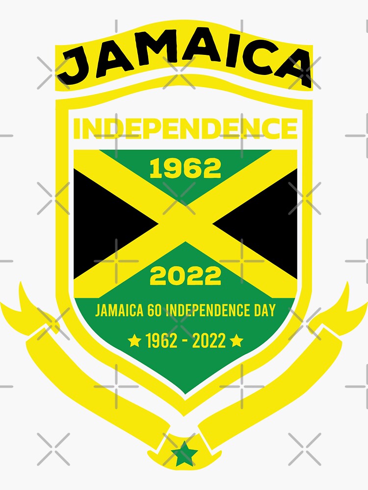 Jamaica 60th Independence Day Jamaica 60th Celebration Sticker For   Bg,f8f8f8 Flat,750x,075,f Pad,750x1000,f8f8f8 