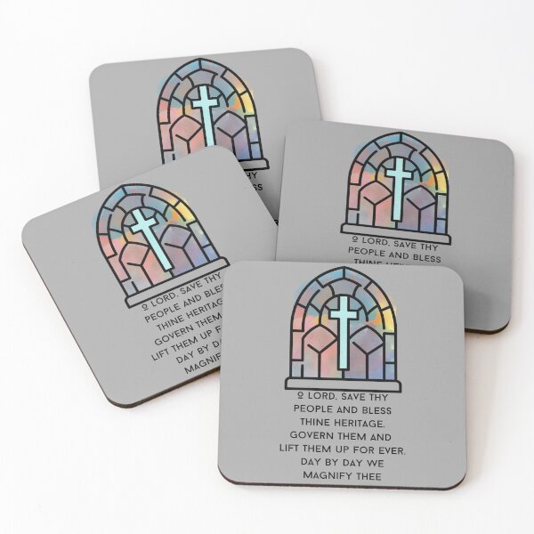 Item preview, Psalm 28 Te Deum Laudamus Watercolor Stained Glass Window Cross designed and sold by NonPCTruths.