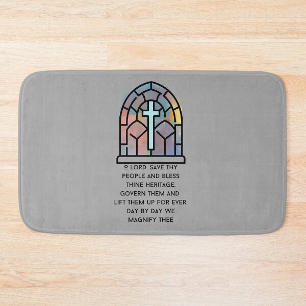 Item preview, Psalm 28 Te Deum Laudamus Watercolor Stained Glass Window Cross designed and sold by NonPCTruths.